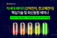테크포럼, 12월 20일 차세대 배터리(2차전지,전고체전지) 핵심기술 및 최신동향 세미나 개최